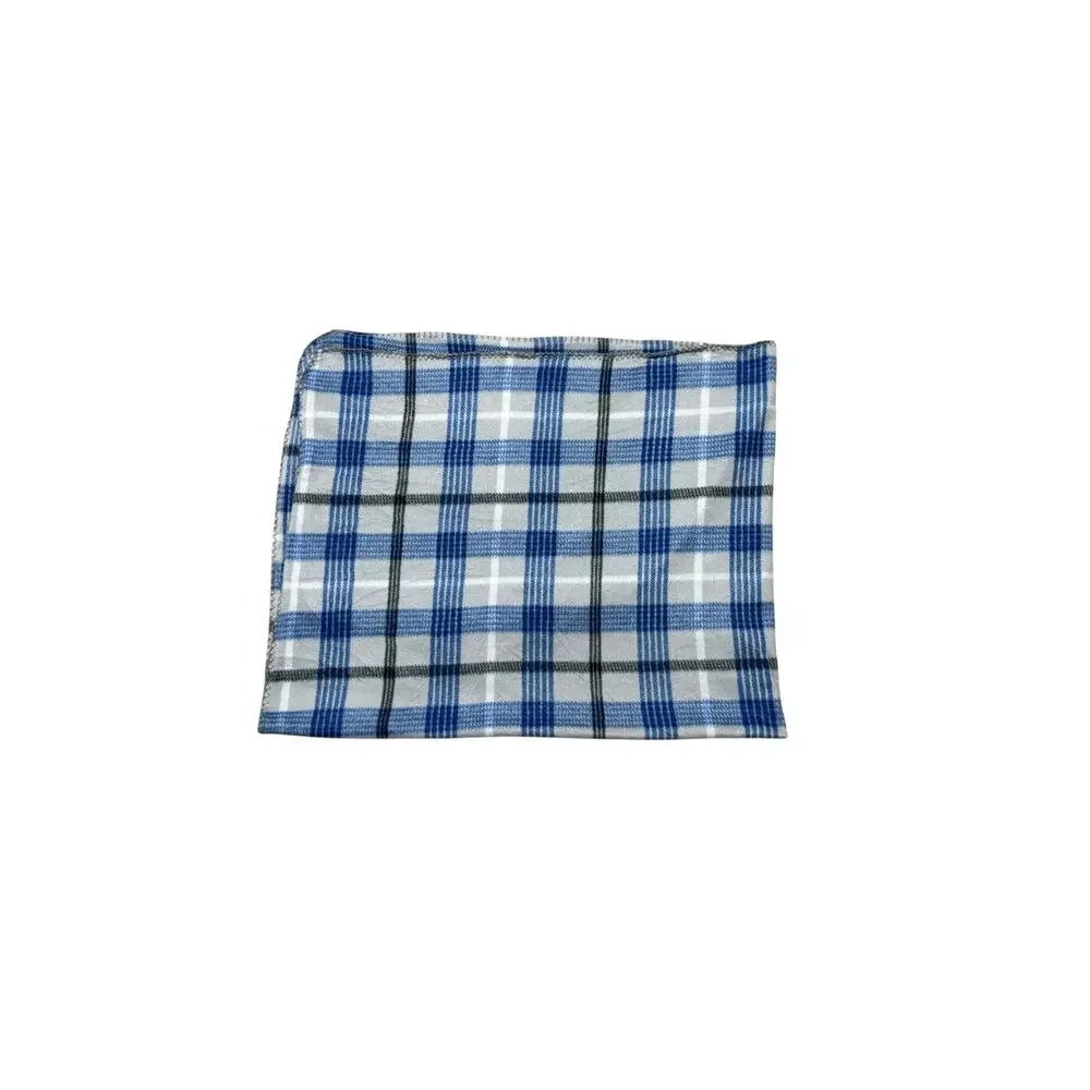 Blue Gray Black Plaid Fleece Blanket Accent Throw Cover Quilt Tartan Soft Cozy